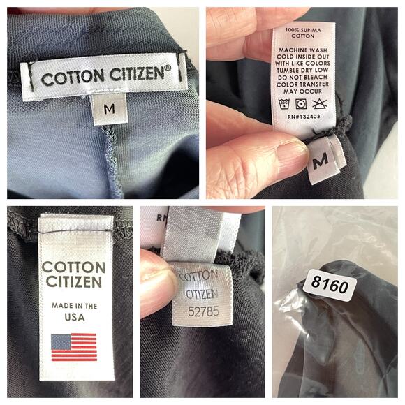 Cotton Citizen NEW Men's Prince Tee Short Sleeves Shirt Crewneck M Black Cast - Picture 10 of 10